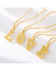 Tiny Gold początkowy naszyjnik listowy dla kobiet ze stali nierdzewnej A-Z naszyjnik z wisiorkami w kształcie liter biżuteria św