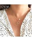 17KM moda wielowarstwowe blokada portret wisiorki naszyjniki dla kobiet złoty Metal klucz naszyjnik w kształcie serca nowy proje