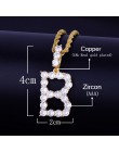 Cyrkonowe litery tenisowe naszyjniki i wisiorki dla mężczyzn/kobiet złoty kolor moda biżuteria Hip Hop z łańcuchem tenisowym 4mm