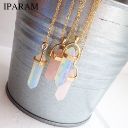 IPARAM Fashion Trend kryształy naszyjnik czeski sześciokąt naszyjnik z opalem naszyjnik kobieta sześciokąt kryształowy naszyjnik