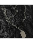 DIEZI moda wielowarstwowe srebro kolor metalowy łańcuszek z krzyżykami naszyjnik para Hip Hop Punk geometryczne wiszące naszyjni