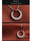 Gorąca sprzedaż promocja nowy błyszczący cyrkon kryształ koło 925 damski wisiorek ze srebra wysokiej próby naszyjniki biżuteria 
