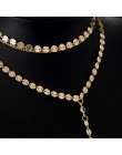 Najmodniejsza biżuteria akcesoria złoty kolor wielowarstwowy łańcuszek z kryształowym naszyjnikiem dla miłośników pary N461