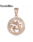 Trendsmax 12 znak zodiaku konstelacje wisiorki naszyjniki dla kobiet mężczyzn 585 różowe złoto biżuteria męska moda urodziny pre