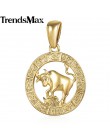Trendsmax 12 znak zodiaku konstelacje wisiorki naszyjniki dla kobiet mężczyzn 585 różowe złoto biżuteria męska moda urodziny pre