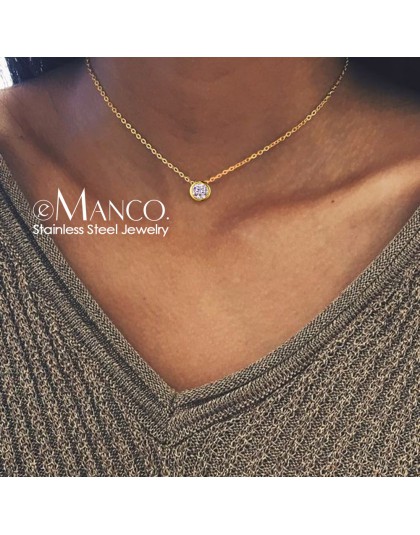 E-manco klasyczny ze stali nierdzewnej naszyjnik dla kobiet projektant biżuterii luksusowy naszyjnik kobiety 2019 oświadczenie n