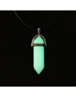 Ciemny kamień świecący fluorescencyjny sześciokątna kolumna naszyjnik naturalny kryształ świecący w ciemnej kuli kamień wisiorek