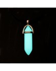 Ciemny kamień świecący fluorescencyjny sześciokątna kolumna naszyjnik naturalny kryształ świecący w ciemnej kuli kamień wisiorek