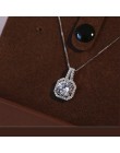 Oryginalna 925 Sterling Silver Super Shining wzór kwadrat wisiorek z cyrkonią w kształcie kostki naszyjniki dla kobiet biżuteria