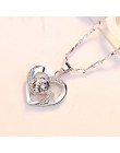 KOFSAC nowy luksusowy kryształ CZ serce wisiorek Choker naszyjnik 925 srebro Chain naszyjniki dla kobiet biżuteria ślubna prezen