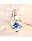 KOFSAC nowy luksusowy kryształ CZ serce wisiorek Choker naszyjnik 925 srebro Chain naszyjniki dla kobiet biżuteria ślubna prezen