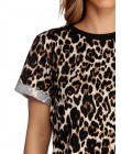 Kobiety lato T koszula 2020 moda Leopard T koszula z krótkim rękawem Casual topy Tees Plus rozmiar seksowna sukienka T-shirt Cam