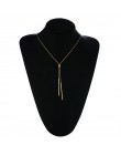 2020 moda długie naszyjniki dla kobiet złoty frędzel wisiorek naszyjnik sweter Kolye Metal modny łańcuszek ogniwowy biżuteria co