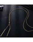 2020 moda długie naszyjniki dla kobiet złoty frędzel wisiorek naszyjnik sweter Kolye Metal modny łańcuszek ogniwowy biżuteria co