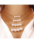 KMVEXO 2020 nowych moda biżuteria złoty kolor wielowarstwowe łańcuchy sztuczna naszyjniki z pereł dla kobiet Party panna młoda n