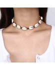 Czeski naturalny Shell Cowrie naszyjnik dla kobiet urok muszla muszla kołnierz Choker plaża Boho lato naszyjniki biżuteria Colla