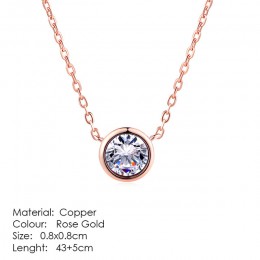 ZHOUYANG naszyjniki biżuteria dla kobiet srebrny kolor różany złoty łańcuch biżuteria naszyjnik w kształcie serca cyrkonia preze