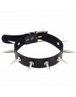 Czarny Spike Choker obroża pasek kobiety Pu skóra Goth Choker naszyjnik dla kobiet do klubu na imprezę Chockers Sexy gotycka biż