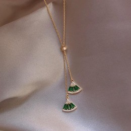 Gorąca sprzedaż klasyczny zielony biały kryształ geometryczny naszyjnik wisiorek Chokers naszyjnik dla kobiet oświadczenie biżut
