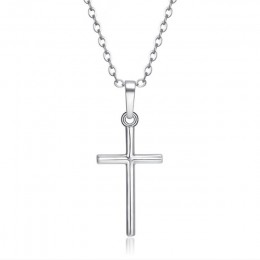 Prosta moda krzyż naszyjnik łańcuch dla kobiet mężczyzn luksusowe panie złota biżuteria wisiorek naszyjniki krucyfiks Christian 