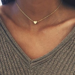Kejialai kobiet naszyjnik romantyczny Alloy serca naszyjnik 2018 proste złoto Sliver damskie łańcuszki metalowe naszyjniki N3388