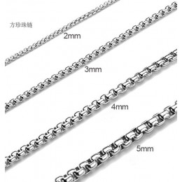 Liny łańcuch ze stali stalowe długie naszyjniki dla kobiety Box wisiorek naszyjnik DIY biżuteria 2-4MM odzież na co dzień oświad