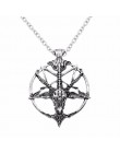 Moda Steampunk odwrócony Pentagram Pan bóg czaszka koza głowa wisiorek naszyjniki satanizm satanistyczny okultystyczny Metal DIY