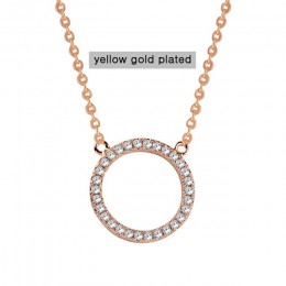 Sinerery błyszczące betonowa Tiny Crysral koło okrągłe naszyjniki srebrna róża złoty kolor łańcuch biżuteria dla kobiet XL089 SS