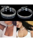 Gotycka luksusowa rozciągliwa elastyczna siła kryształowe naszyjniki choker Charms Rhinestone naszyjnik choker dla kobiet biżute