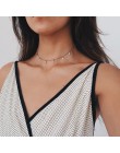 Kobiety złoty i srebrny łańcuszek gwiazda Choker naszyjnik Collana Kolye Bijoux Collares Mujer gargantilha Collier Femme