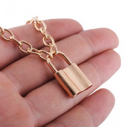Trendytime brand nowe srebrne złoto kłódka naszyjnik dla damski łańcuszek naszyjnik dar przyjaźni biżuteria