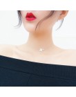 DIEERLAN koreański 925 Sterling Silver biżuteria Zirconia Swallow Choker naszyjniki dla kobiet weselne dla dziewczynek oświadcze