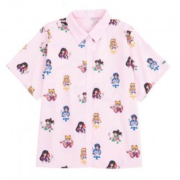 Gagarich Sailor Moon różowe koszule z krótkim rękawem Harajuku T koszula kobiety ubrania 2019 Cosplay śliczne kawaii bluzki