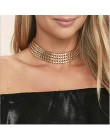 Moda szeroki choker damski złoty/srebrny kolor stopu cynku łańcuch damski naszyjniki naszyjnik collier femme