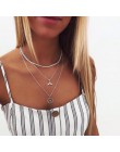 Kobiety złoty i srebrny łańcuszek gwiazda Choker naszyjnik Collana Kolye Bijoux Collares Mujer gargantilha Collier Femme