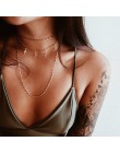 Kobiety złoty i srebrny łańcuszek gwiazda Choker naszyjnik Collana Kolye Bijoux Collares Mujer gargantilha Collier Femme