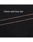 5 sztuk stal nierdzewna 316L 1 1.5 2mm Rolo Link Chain naszyjnik złoty srebrny Tone 40 45 50 60CM długi łańcuch karabińczyk nasz