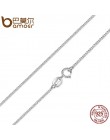 BAMOER Classic Basic Chain 100% 925 Sterling Silver karabińczyk regulowany naszyjnik łańcuch biżuteria SCA009-45