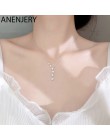 ANENJERY 925 Sterling Silver olśniewający cyrkonia wisiorek w kształcie gwiazdy naszyjnik dla kobiet biżuteria ślubna Choker S-N