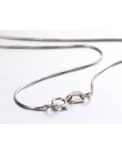 35 cm-80 cm Tiny prawdziwe 925 Sterling Silver Slim okrągły wąż choker łańcuszek naszyjniki kobiety biżuteria dziewczęca włochy 