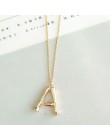 2cm mały złoty młotkowany Metal bambusowy 26 alfabet literowy A-Z minimalistyczny początkowy naszyjnik moda Twist Chain naszyjni