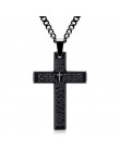 Retro Christian Jesus pojedynczy tytanowy krzyż pisma naszyjnik ze stali nierdzewnej czarny modlitwa Choker wisiorki krzyżowe dl