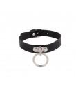 Meajoe Trendy Sexy skóra punk gotyk Studded Choker naszyjnik z amuletem okrągły kołnierz naszyjniki damska biżuteria na prezent