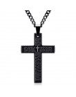 Retro Christian Jesus pojedynczy tytanowy krzyż pisma naszyjnik ze stali nierdzewnej czarny modlitwa Choker wisiorki krzyżowe dl