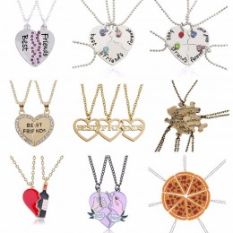 Moda czeski najlepsi przyjaciele BFF wisiorek naszyjniki 3 sztuk/zestaw Charms naszyjnik w kształcie serca Rhinestone Choker kom