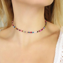 TTLIFE czeski Handmade Rainbow koraliki Choker naszyjnik Boho cukierki kolor koralik satelita naszyjnik kobiety moda biżuteria n