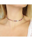 TTLIFE czeski Handmade Rainbow koraliki Choker naszyjnik Boho cukierki kolor koralik satelita naszyjnik kobiety moda biżuteria n