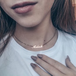 Spersonalizowany niestandardowy naszyjnik kobiety Choker prezent urodzinowy ze stali nierdzewnej dostosowane Cursive arabski kor