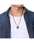 Vnox Retro kostka z otworem wisiorek dla mężczyzn ze stali nierdzewnej kwadratowe stary naszyjnik Punk geometryczny Collier 24 "