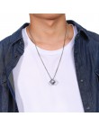 Vnox Retro kostka z otworem wisiorek dla mężczyzn ze stali nierdzewnej kwadratowe stary naszyjnik Punk geometryczny Collier 24 "